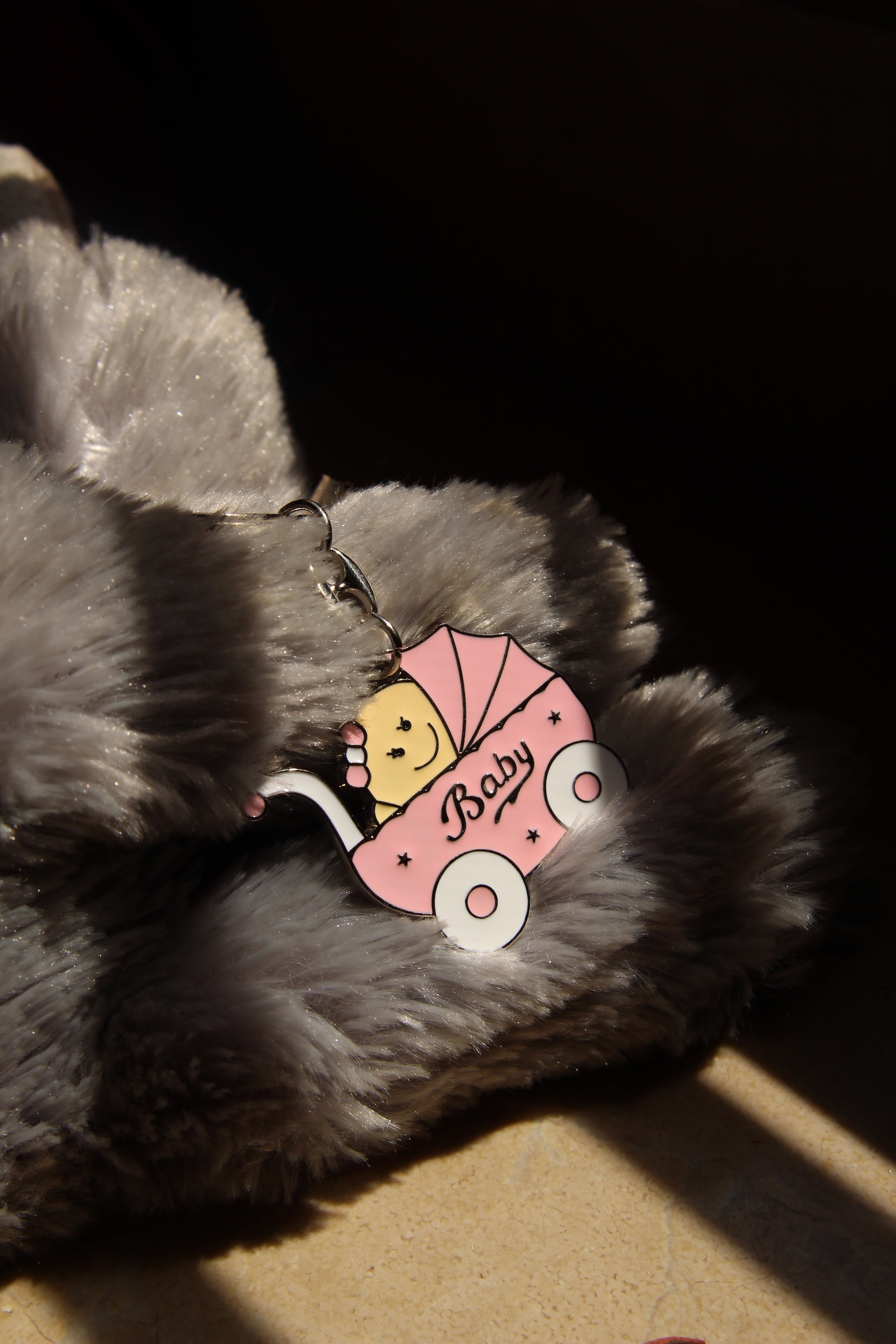 Pink Pram Baby Keychain