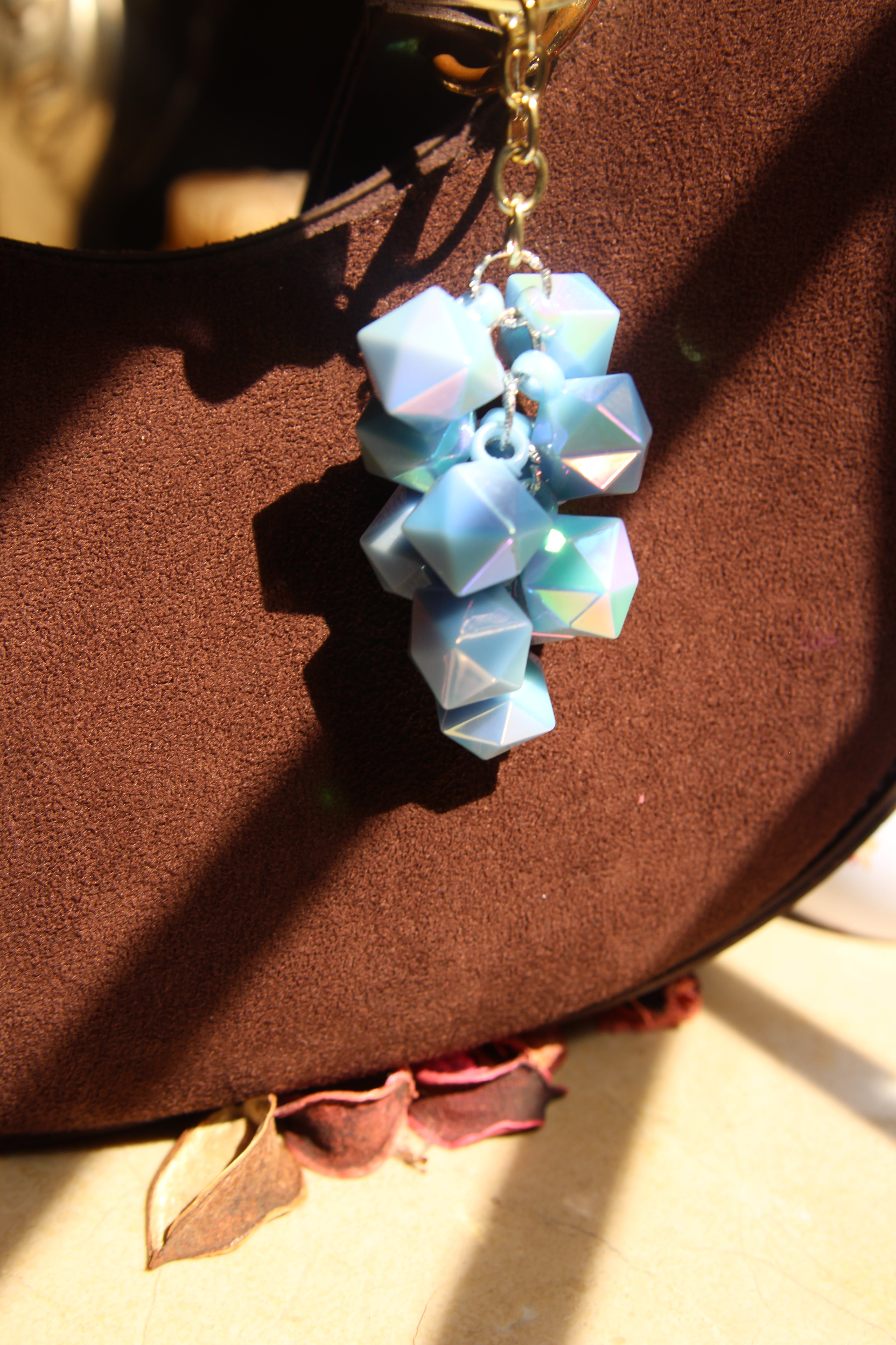 Sky Blue Matte Crystal Keychain