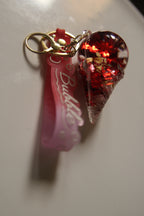 Red Glitter Ice Cream Keychain