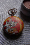 Tom & Jerry Mirror Keychain - Red & Orange Edition