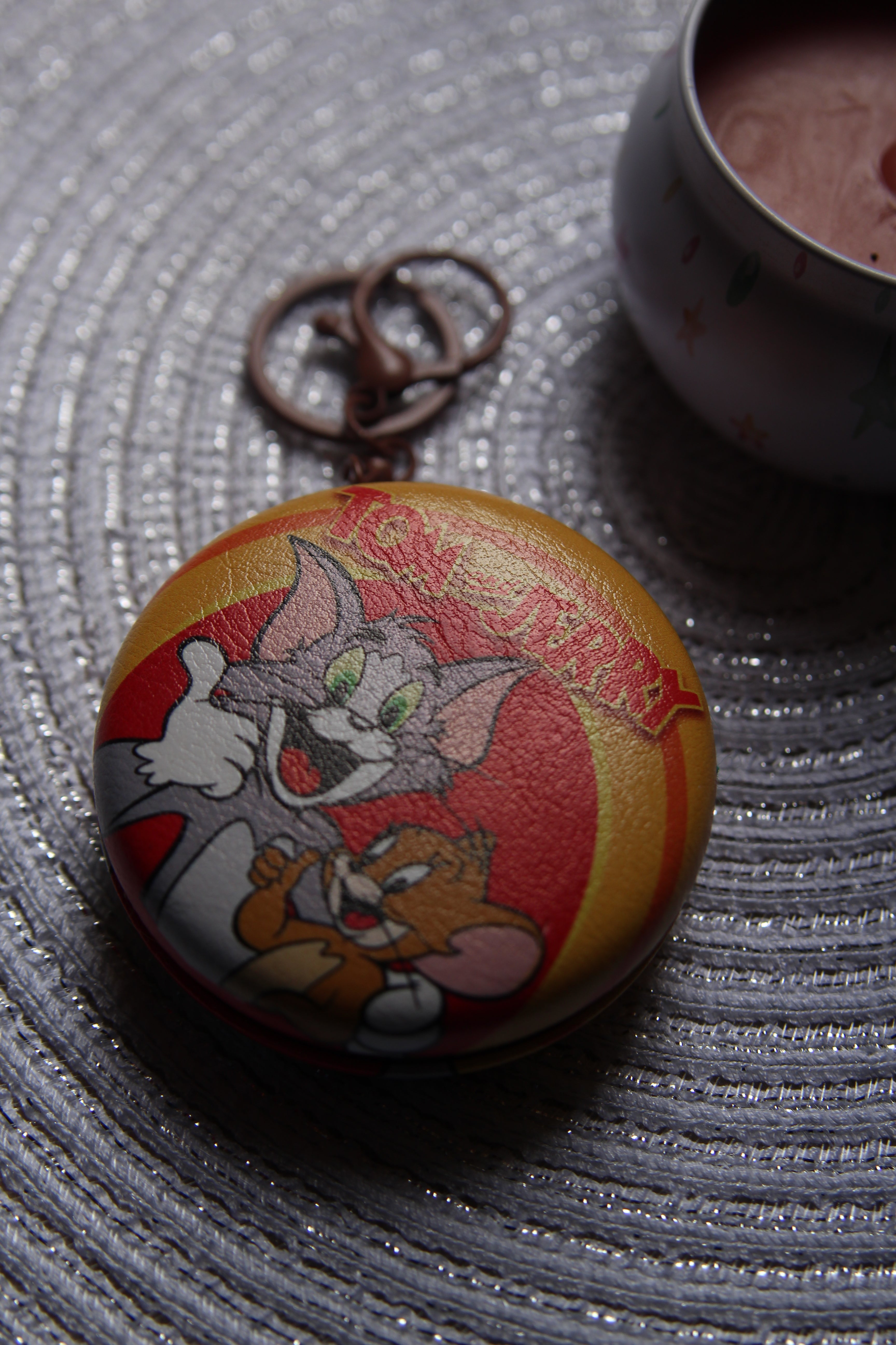 Tom & Jerry Mirror Keychain - Red & Orange Edition