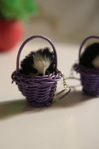 Cute Puppet in a Basket Keychain