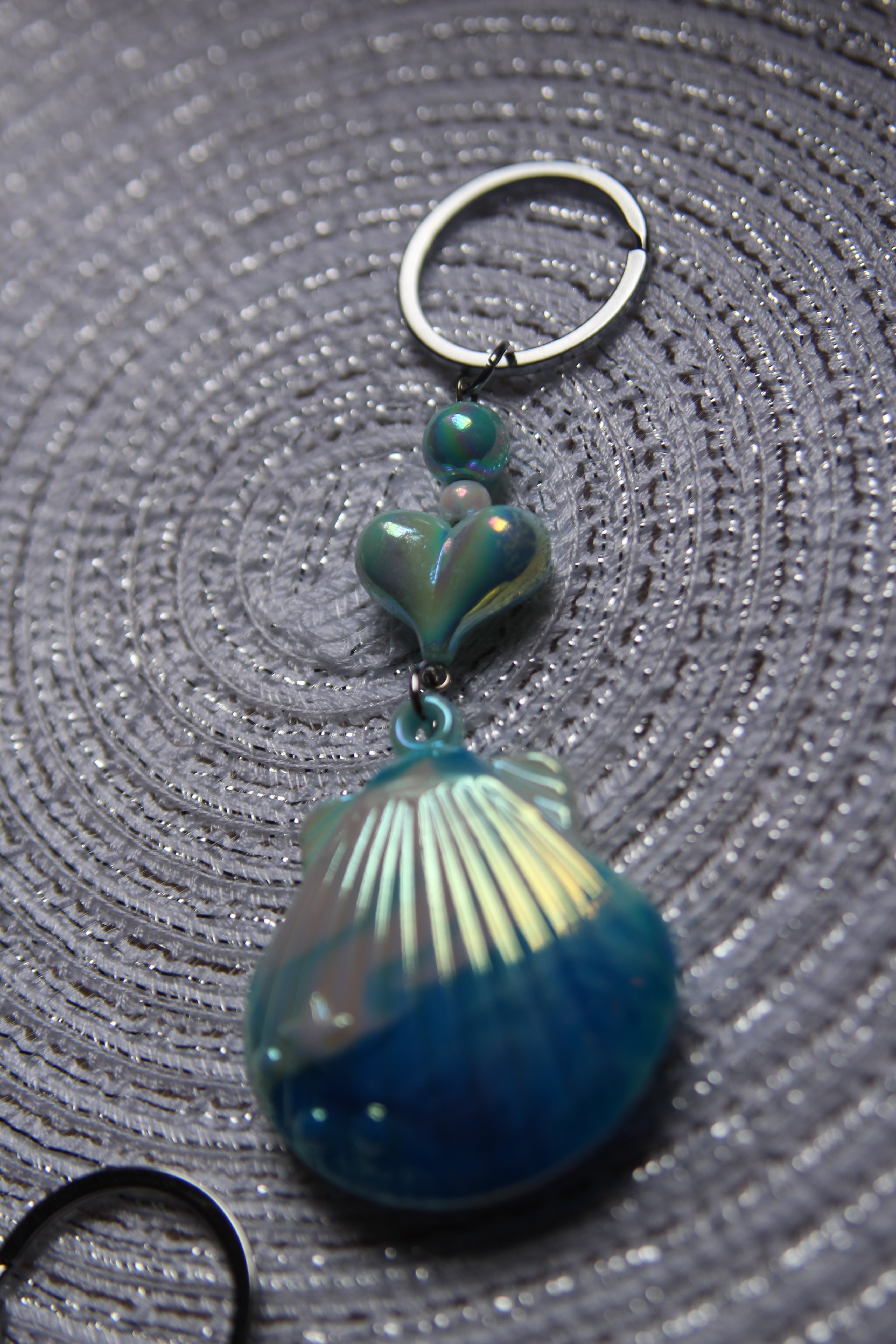 Deep Sea Blue Shell Keychain