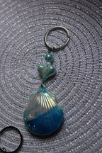 Deep Sea Blue Shell Keychain