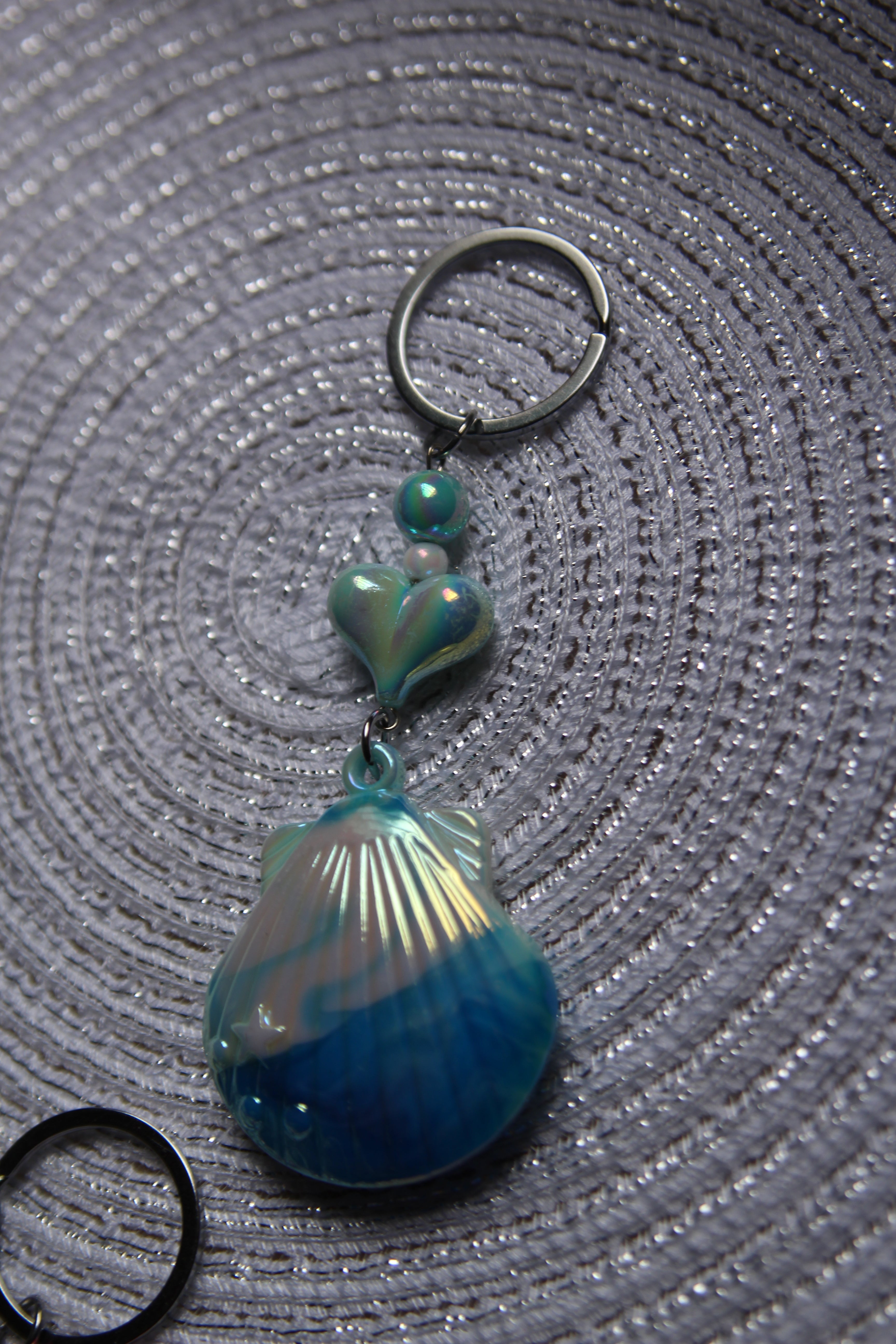 Deep Sea Blue Shell Keychain