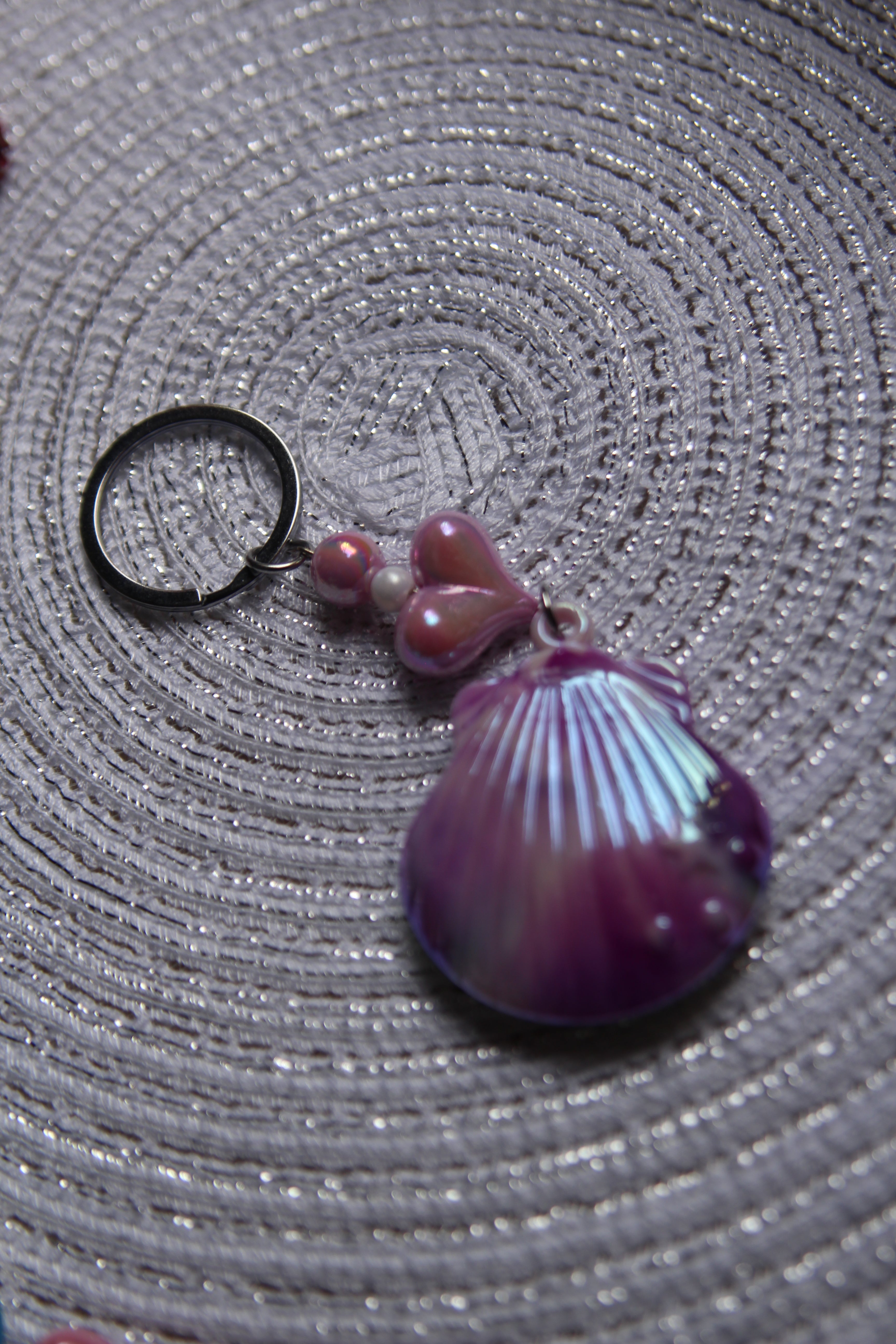 Violet Depths Shell Keychain