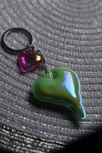 Matte Double Heart Keychain – Love in Every Color!