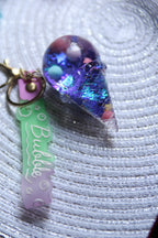 Purple Glitter Ice Cream Keychain