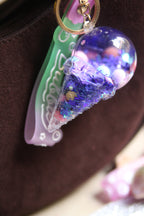 Purple Glitter Ice Cream Keychain