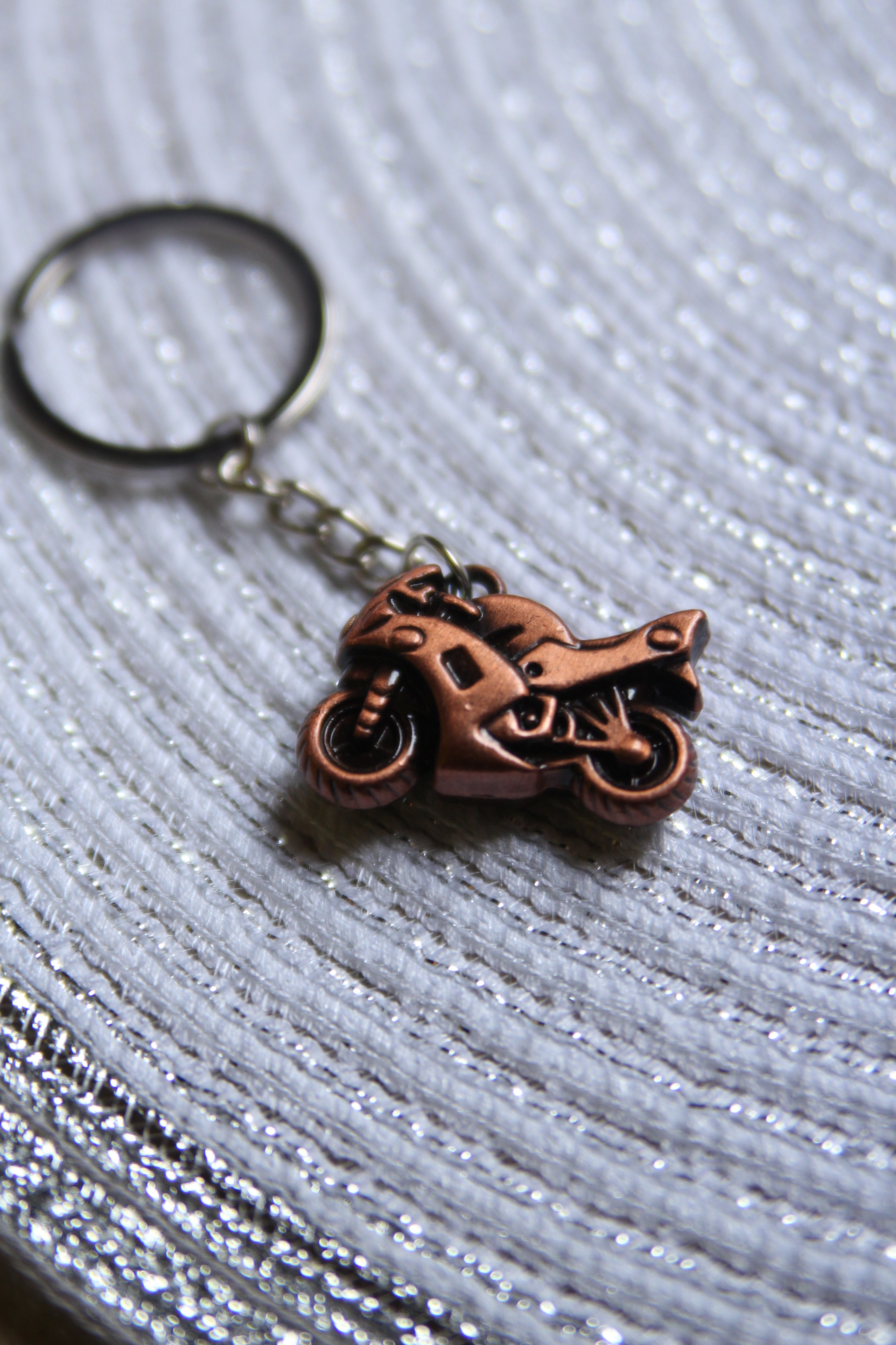 Gilded Throttle — Premium Metal Bike Keychain